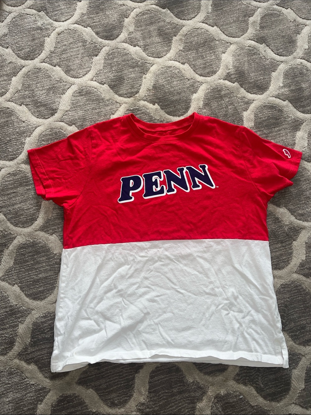 League Red and White 'PENN' Short Sleeve Tee
